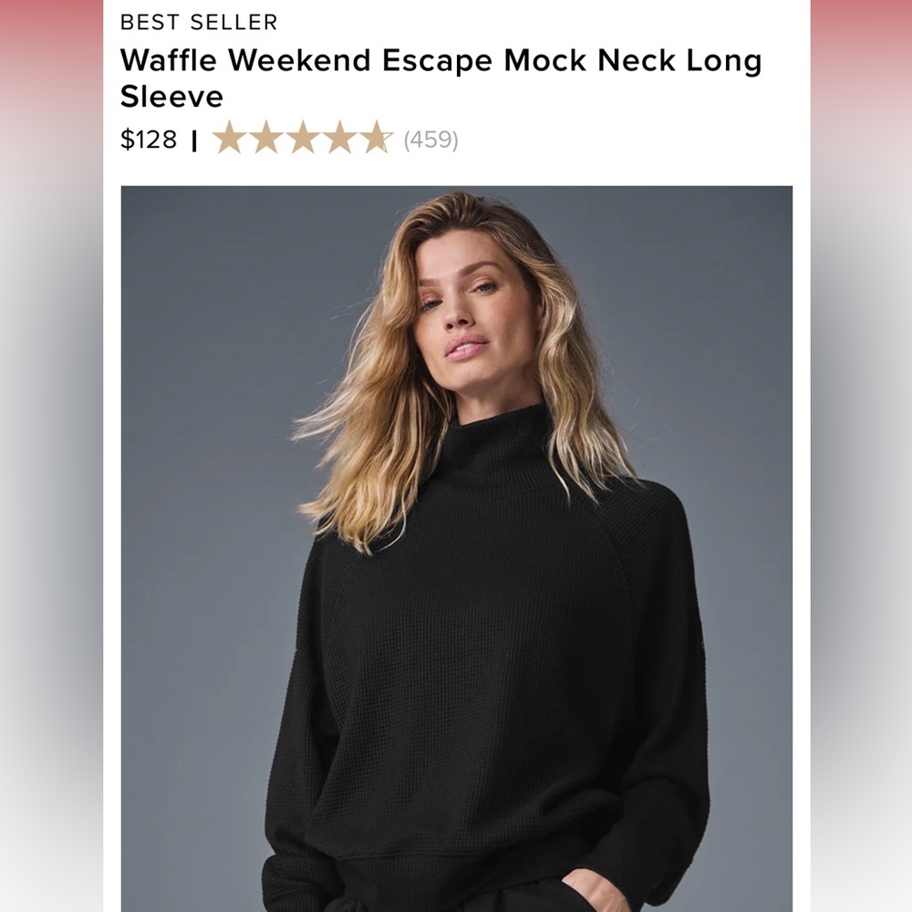 Waffle weekend escape mock neck long sleeve. NWT